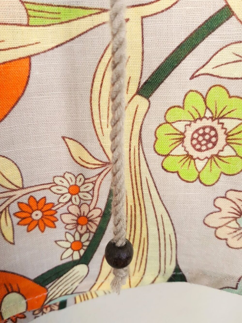 Boho Floral Linen Blend Top Orange Tropical - Picture 2 of 9